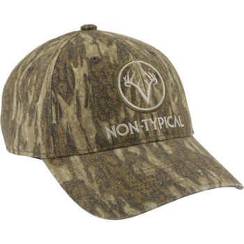 DRAKE Men's Non-Typical Logo Mossy Oak Bottomland Camo Cotton Cap (DNT8101-006)
