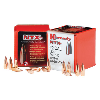 HORNADY NTX 22 Cal .224 35Gr 100 Per Box Bullets (22240)