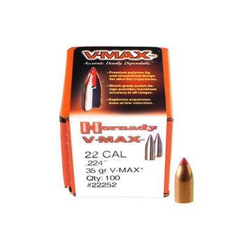 HORNADY V-Max 22 Cal .224 35Gr 100 Per Box Bullets (22252)