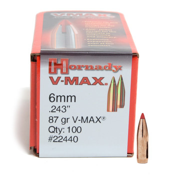HORNADY V-Max 6mm .243 87Gr 100 Per Box Bullets (22440)