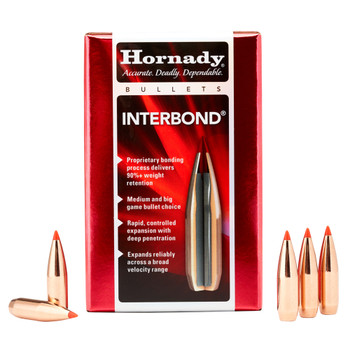 HORNADY InterBond 25 Cal 110gr 100/Box Rifle Bullets (25419)