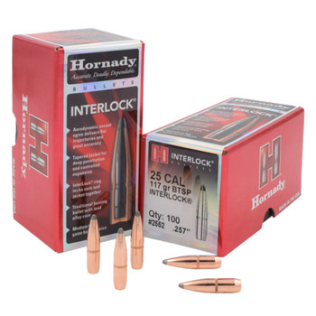 HORNADY InterLock 25 Cal 117gr BTSP 100/Box Rifle Bullets (2552)