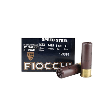 FIOCCHI Speed Steel 12 Gauge 3in #4 Bulk Ammo, 250 Round Case (123ST4-CASE)