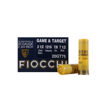 FIOCCHI Dove & Quail 20 Gauge 2.75in #7.5 Bulk Ammo, 250 Round Case (20GT75-CASE)