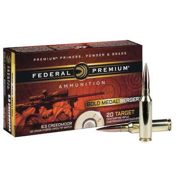 FEDERAL Gold Medal 6.5 Creedmoor 130Gr Berger AR Hybrid OTM Tactical Rifle Ammo (GM65CRDBH130)