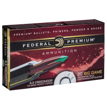 FEDERAL Vital-Shok 6.5 Creedmoor 120Gr Trophy Copper Rifle Ammo (P65CRDTC1)