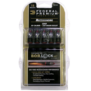 FEDERAL 50 Cal 350Gr Lead Muzzleloader B.O.R Lock System Bullet (PMZ50LMZ1)