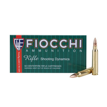 FIOCCHI 223 Rem. 55 Grain FMJBT Ammo, 50 Round Box (223A)