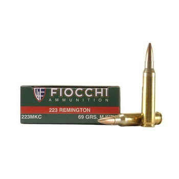FIOCCHI 223 Rem. 69 Grain HPBT Match King Ammo, 20 Round Box (223MKC)