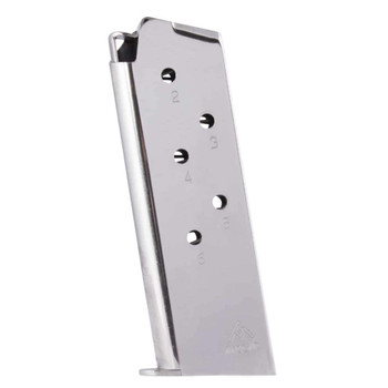 MEC-GAR 1911 Officer .45 ACP 6rd Nickel Magazine (MGCO4506N)