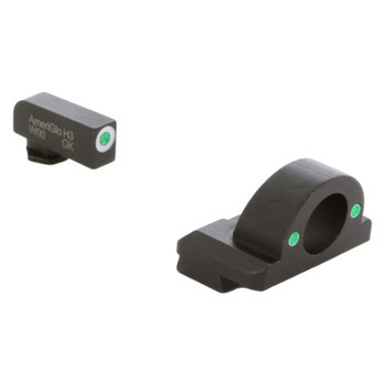 AMERIGLO For Glock Ghost Ring Green with White Outline Front and Green Rear Sights (GL-126)