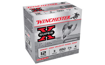 WINCHESTER Xpert HI-Velocity Steel 12Ga 3in #4 Shotshell Ammo 25 Round Box (WEX1234)