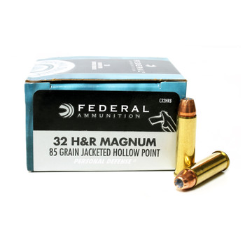 FEDERAL Personal Defense Revolver 32 H&R 85 Grain JHP Ammo, 20 Round Box (C32HRB)