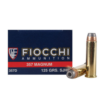 FIOCCHI 357 Mag. 125 Grain SJHP Ammo, 50 Round Box (357D)