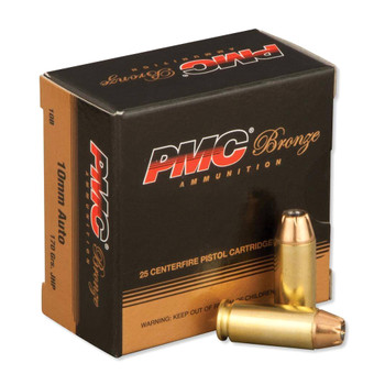 PMC Bronze 10mm 170gr Jacketed Hollow Point 25rd/Box Handgun Ammo (10B)