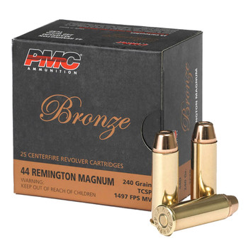 PMC Bronze 44 Rem Mag 240gr Truncated Cone Soft Point 25 Box/20 Case Handgun Ammo (44D)