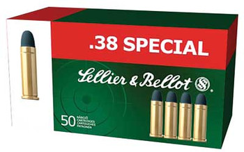 SELLIER & BELLOT 38 Special 158 Grain LRN Ammo, 50 Round Box (SB38A)