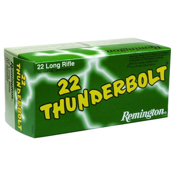 REMINGTON Thunderbolt 22 LR 40 Grain LRN Ammo, 500 Round Box (TB-22B)