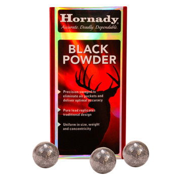 HORNADY 50 Cal 490 Dia Lead Round Ball Black Powder Bullets (6090)