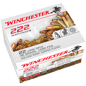 WINCHESTER USA 22 LR 36Gr 222rd Box Hollow Point Rimfire Bullets (22LR222HP)