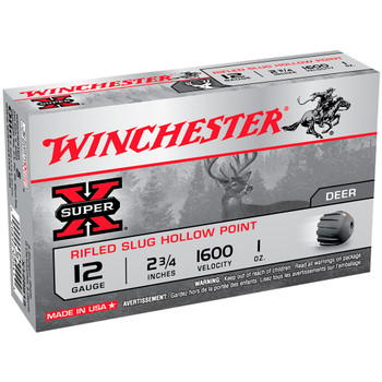 WINCHESTER Super-X 12Ga 2.75in 1oz Slug 5rd Box Ammo (X12RS15)