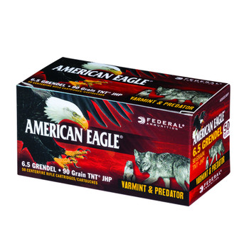FEDERAL American Eagle 6.5 Grendel 90Gr JHP 50rd Box Rifle Ammo (AE65GDL90VP)