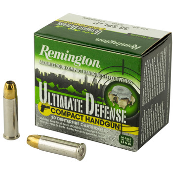 REMINGTON Compact Ultimate Defense 38 Special 125Gr BJHP 20rd Box Bullets (28965)