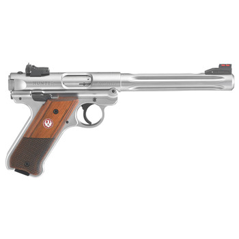 RUGER Mark IV Hunter 22LR 6.88in 10rd Satin Stainless Rimfire Pistol with Checkered Laminate Grip (40118)