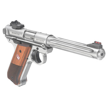 RUGER Mark IV Hunter 22LR 6.88in 10rd Satin Stainless Rimfire Pistol with Checkered Laminate Grip (40118)