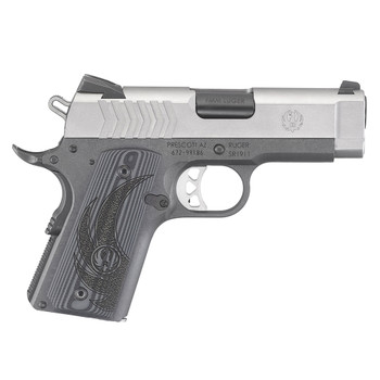 RUGER SR1911 Officer Style 9mm 3.6in 7rd Stainless Centerfire Pistol (6758)