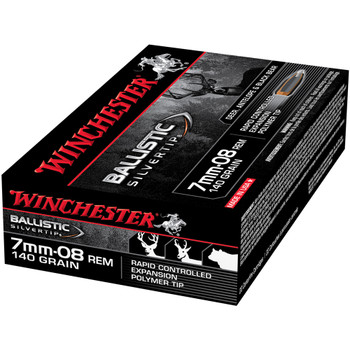 WINCHESTER Ballistic Silvertip 7mm-08 Rem 140Gr Poly Tip 20rd Box Bullets (SBST708)