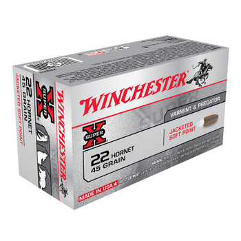 WINCHESTER Super-X .22 Hornet 45Gr JSP 50rd Box Rifle Ammo (X22H1)