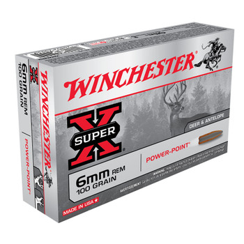 WINCHESTER Super-X 6mm Rem 100Gr PP 20rd Box Rifle Ammo (X6MMR2)