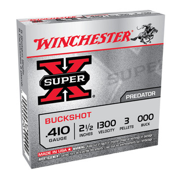 WINCHESTER Super-X 410Ga 2.5in 3 Pellets 000 Buck 5rd Box Shotshells (XB41000)