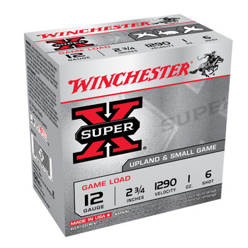 WINCHESTER Super-X 12Ga 1oz 2.75in #6 Lead Shot 25rd Box Shotshells (XU126)