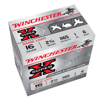 WINCHESTER Super-X 16Ga 1oz 2.75in #6 Lead Shot 25rd Box Shotshells (XU166)