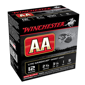 WINCHESTER AA 12Ga 1oz 2.75in #8 Lead Shot 25rd Box Shotshells (AAHLA128)