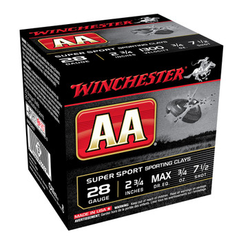 WINCHESTER AA 28Ga 3/4oz 2.75in #7.5 Lead Shot 25rd Box Shotshells (AASC287)