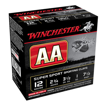 WINCHESTER AA 12Ga 1oz 2.75in #7.5 Lead Shot 25rd Box Shotshells (AASCL127)