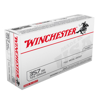 WINCHESTER .357 Sig 125Gr FMJ 50rd Box Ammo (Q4309)