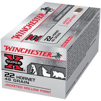 WINCHESTER Super-X 22 Hornet 46Gr Hollow Point 50rd Box Rifle Bullets (X22H2)