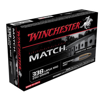 WINCHESTER Match .338 Lapua Mag 250Gr BTHP 20rd Box Rifle Ammo (S338LM)