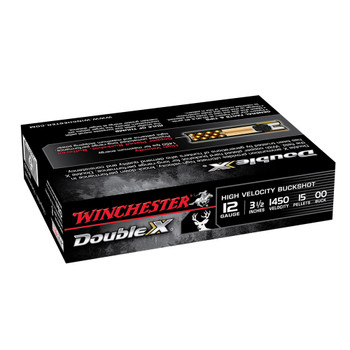 WINCHESTER Double X 12Ga 15 Pellets 3.5in 00 Buck 5rd Box Shotshells (SB12L00)