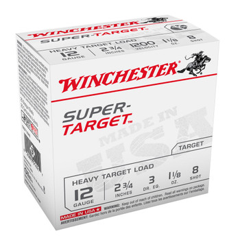 WINCHESTER Super Target 12Ga 1-1/8oz 2.75in #8 25rd Box Shotshells (TRGT12M8)