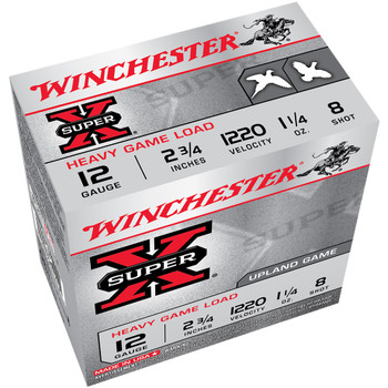 WINCHESTER Super-X 12ga 2.75in 8-Shot Heavy Game 25rd Box Shotgun Shells (XU12SP8)