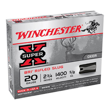 WINCHESTER Super-X 20Ga 5/8oz 2.75in BRI Sabot Slug 5rd Box Shotshells (XRS20)