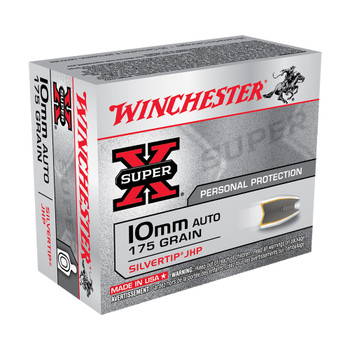 WINCHESTER AMMO 10mm 175Gr Silvertip JHP Bullets (X10MMSTHP)