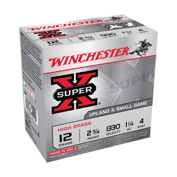 WINCHESTER AMMO Super-X 12Ga 2.75in 4-Shot HiBrass Shotgun Shells (X124)