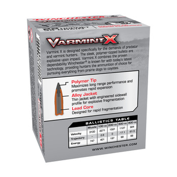 WINCHESTER AMMO Varmint X 22 Hornet 35Gr Polymer Tip Ammo (X22P)