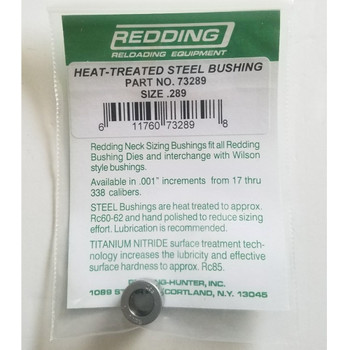 REDDING .289in Heat-Treated Steel Neck Sizing Bushing (73289)